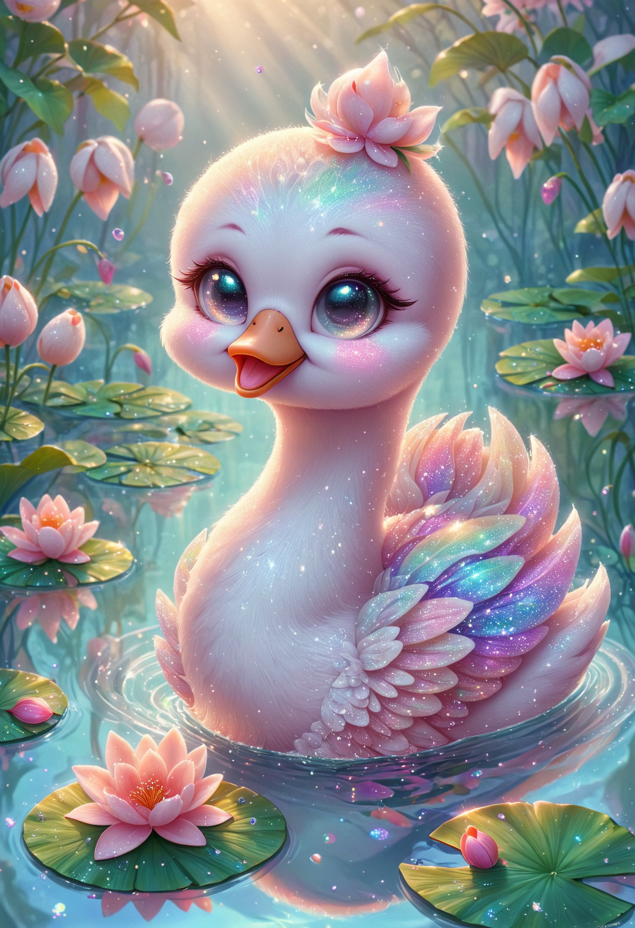 00022-1873088270-a cute swan in a serene pond, lotus flowers, lily pads, reflective water surface, serene atmosphere, _lora_PinkieChbPtsSDXL-0000.png